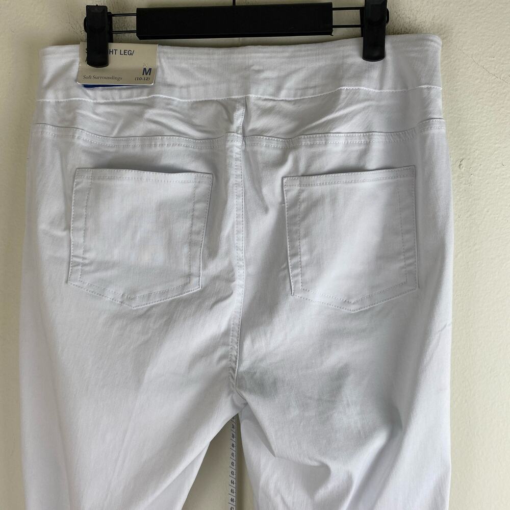 Soft Surroundings White Ankle Pants Pull On Stretch Straight Leg M NWT - Picture 9 of 14